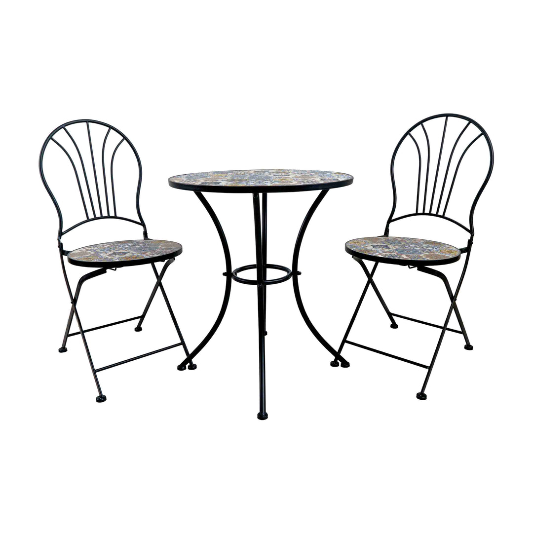 UZBEK TILED GARDEN TABLE - SET OF 3