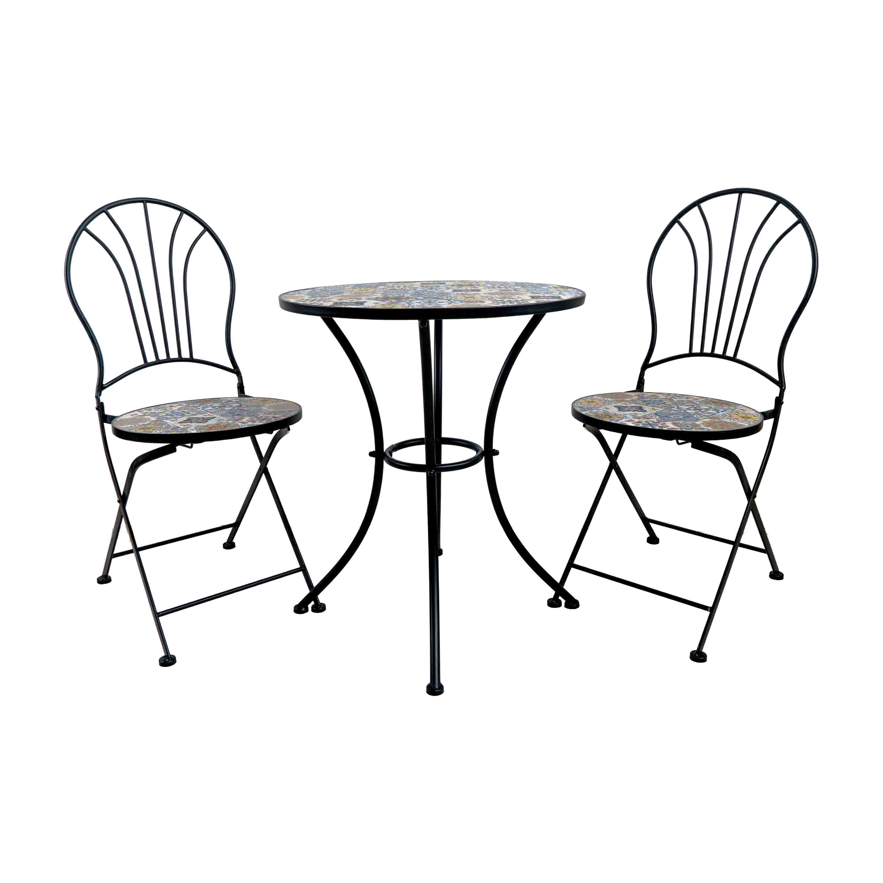 UZBEK TILED GARDEN TABLE - SET OF 3