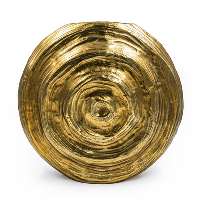 Round Swirl Vase - Gold