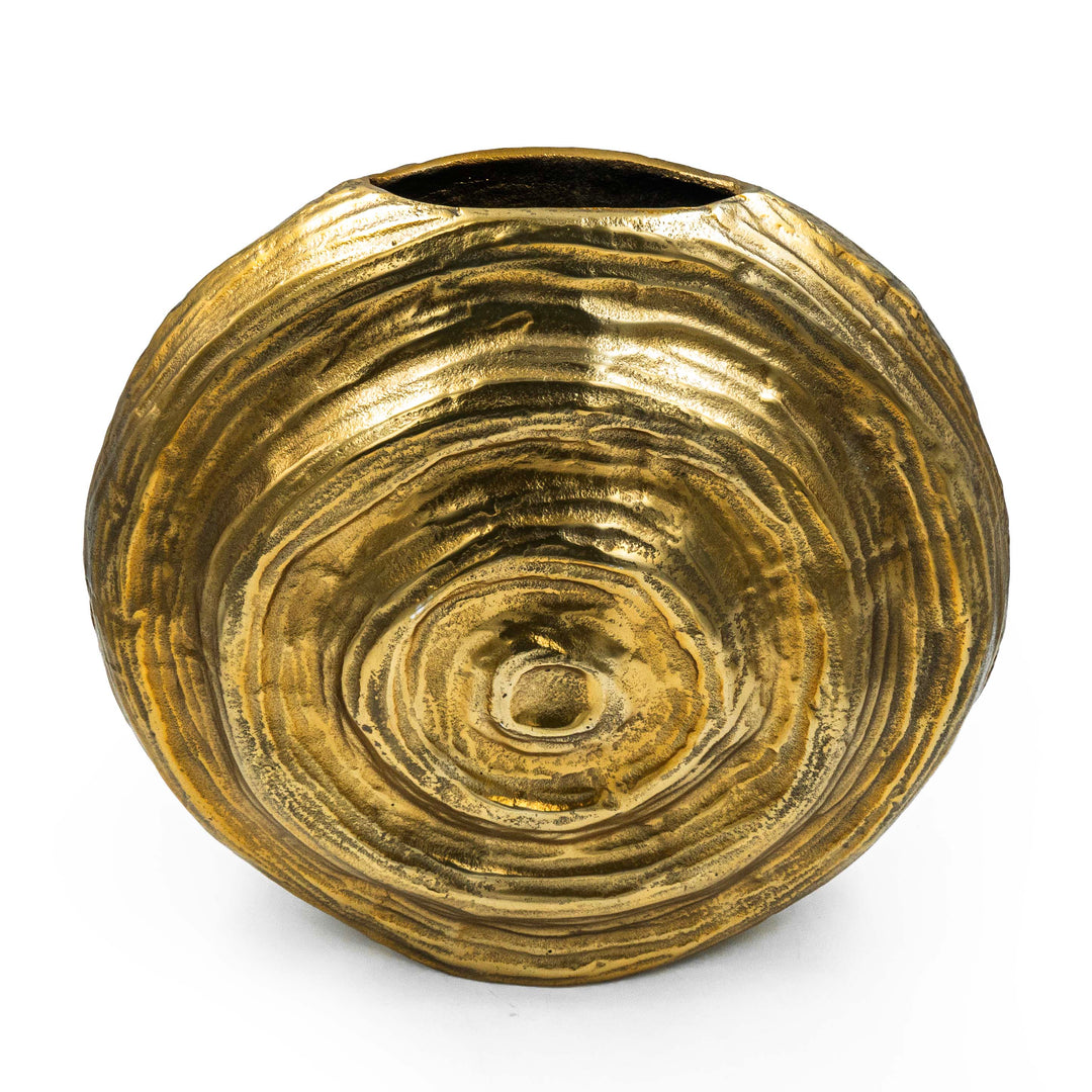 Round Swirl Vase - Gold