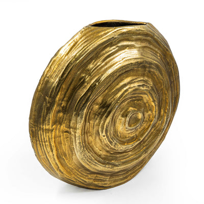 Round Swirl Vase - Gold