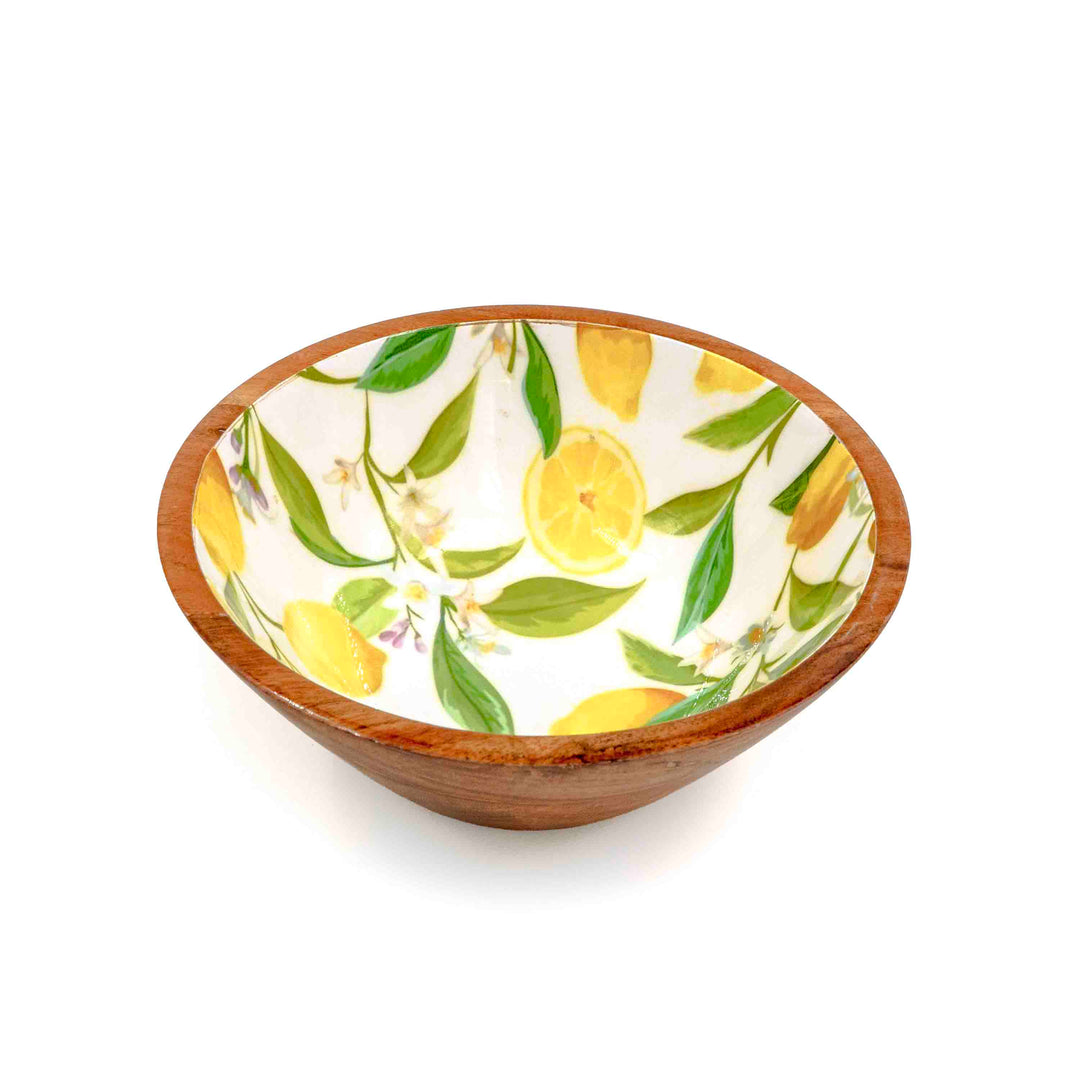 Lemon Grove Bowl with lid & salad server