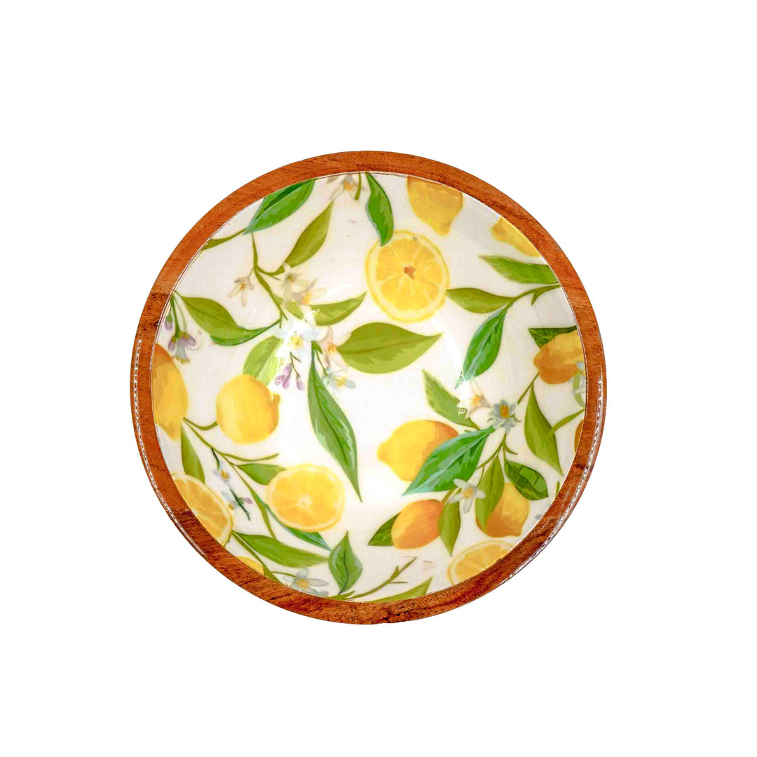 Lemon Grove Bowl with lid & salad server