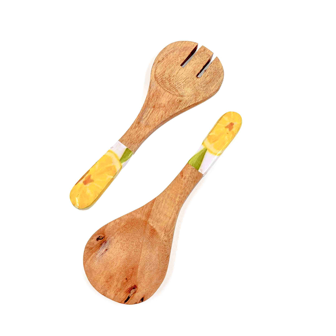 Lemon Grove Bowl with lid & salad server