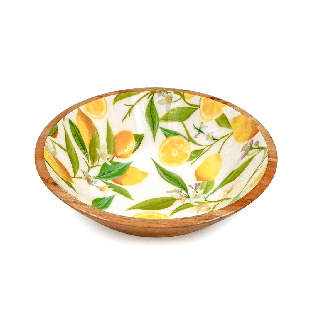 Lemon Grove Bowl with lid & salad server