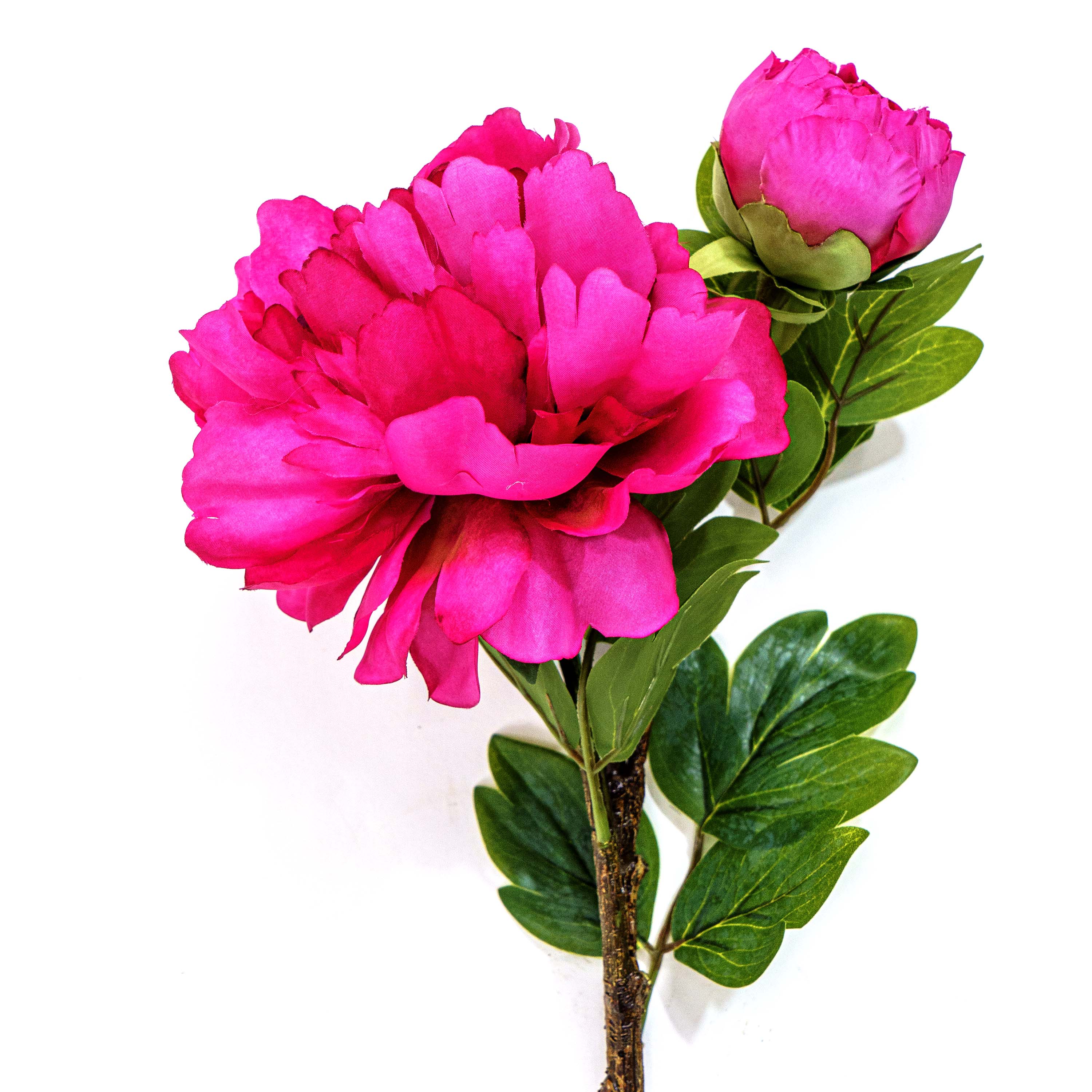 Faux Velvet Rose Stem Dark Pink