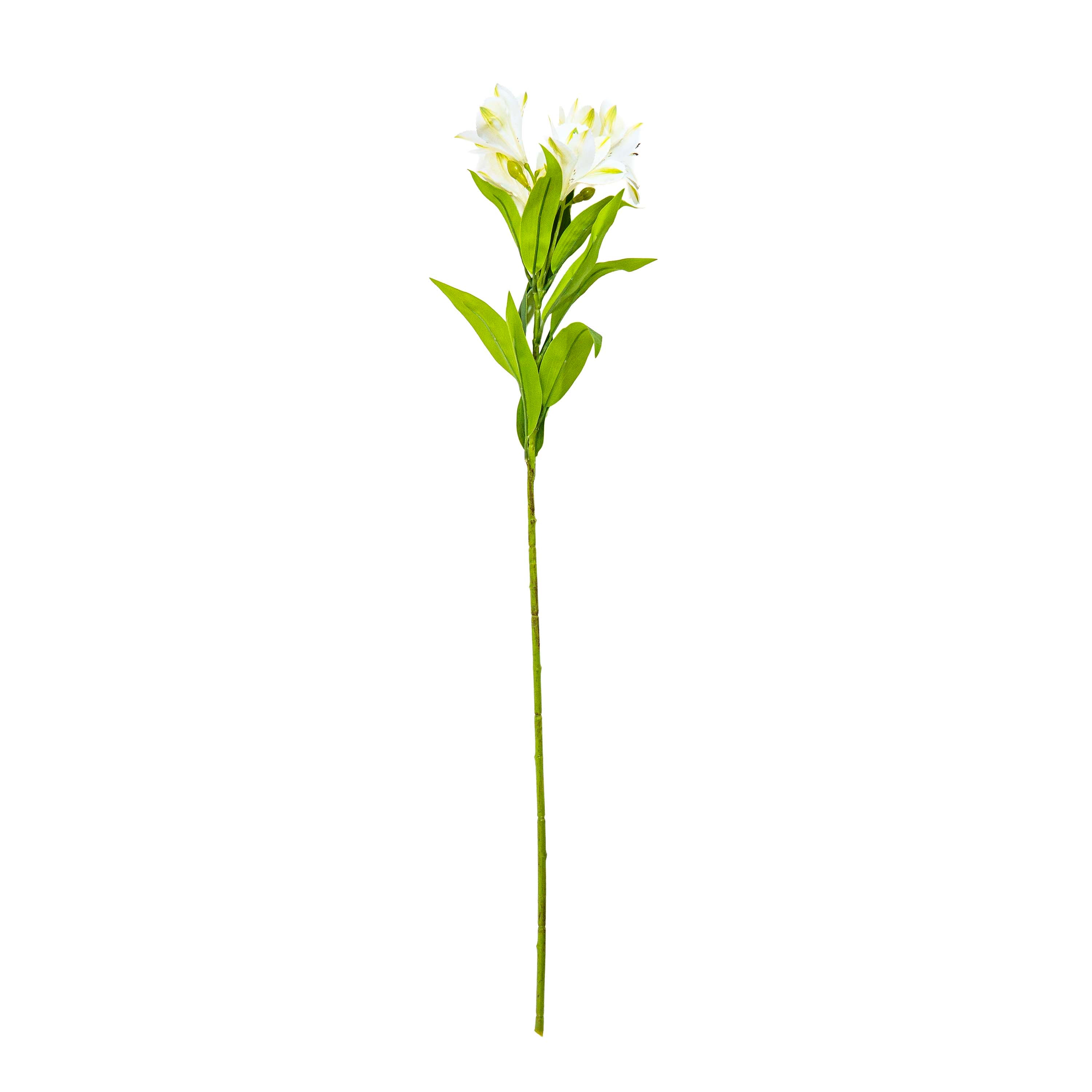 Faux Lily Stem White