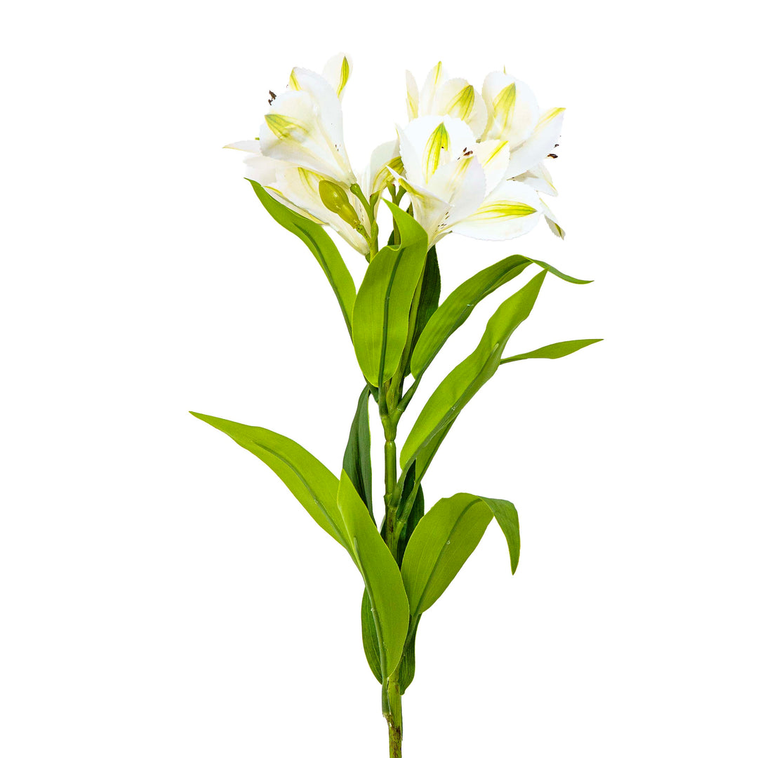 Faux Lily Stem White