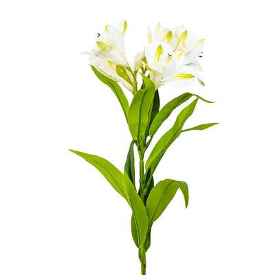 Faux Lily Stem White