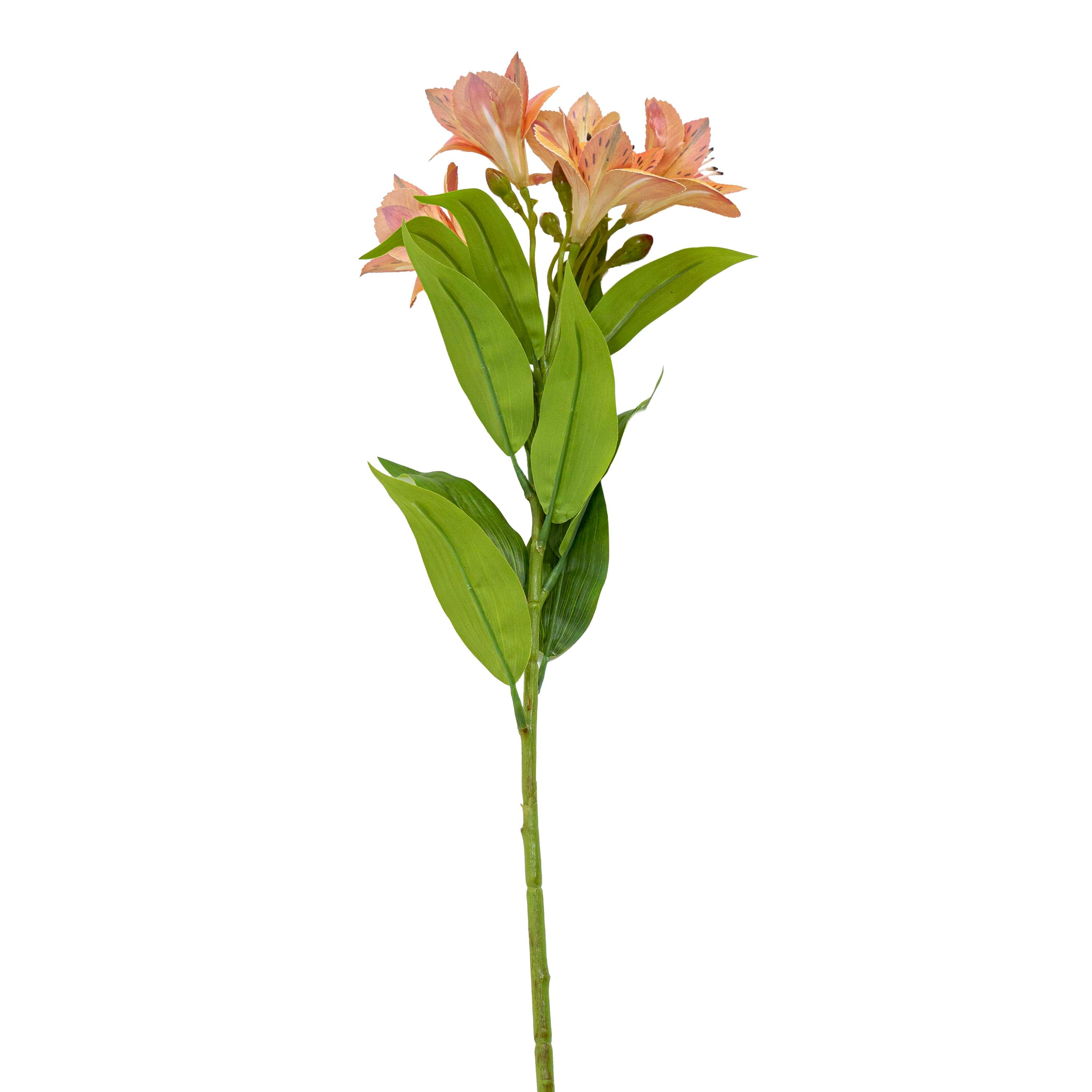 Faux Lily Stem Orange