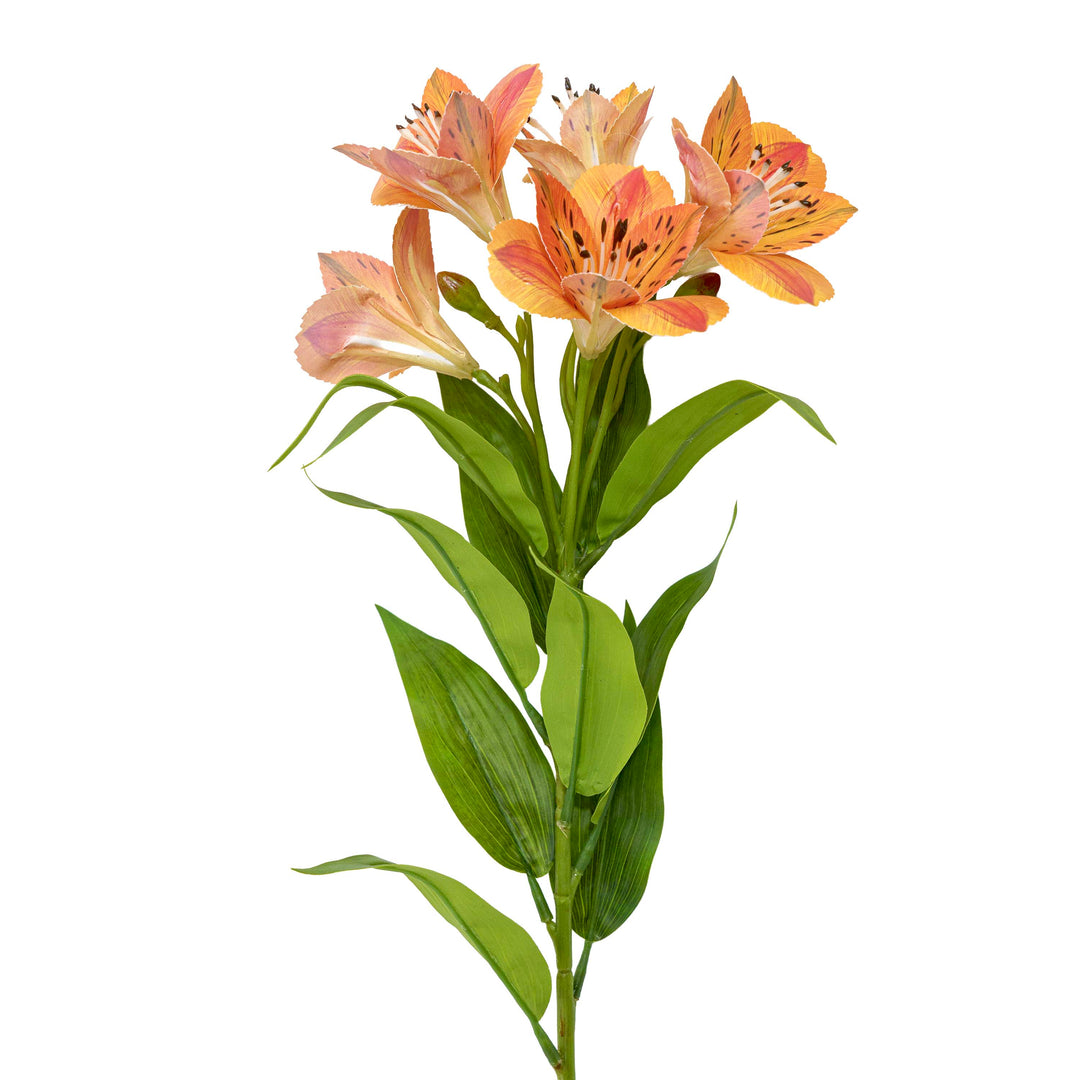 Faux Lily Stem Orange