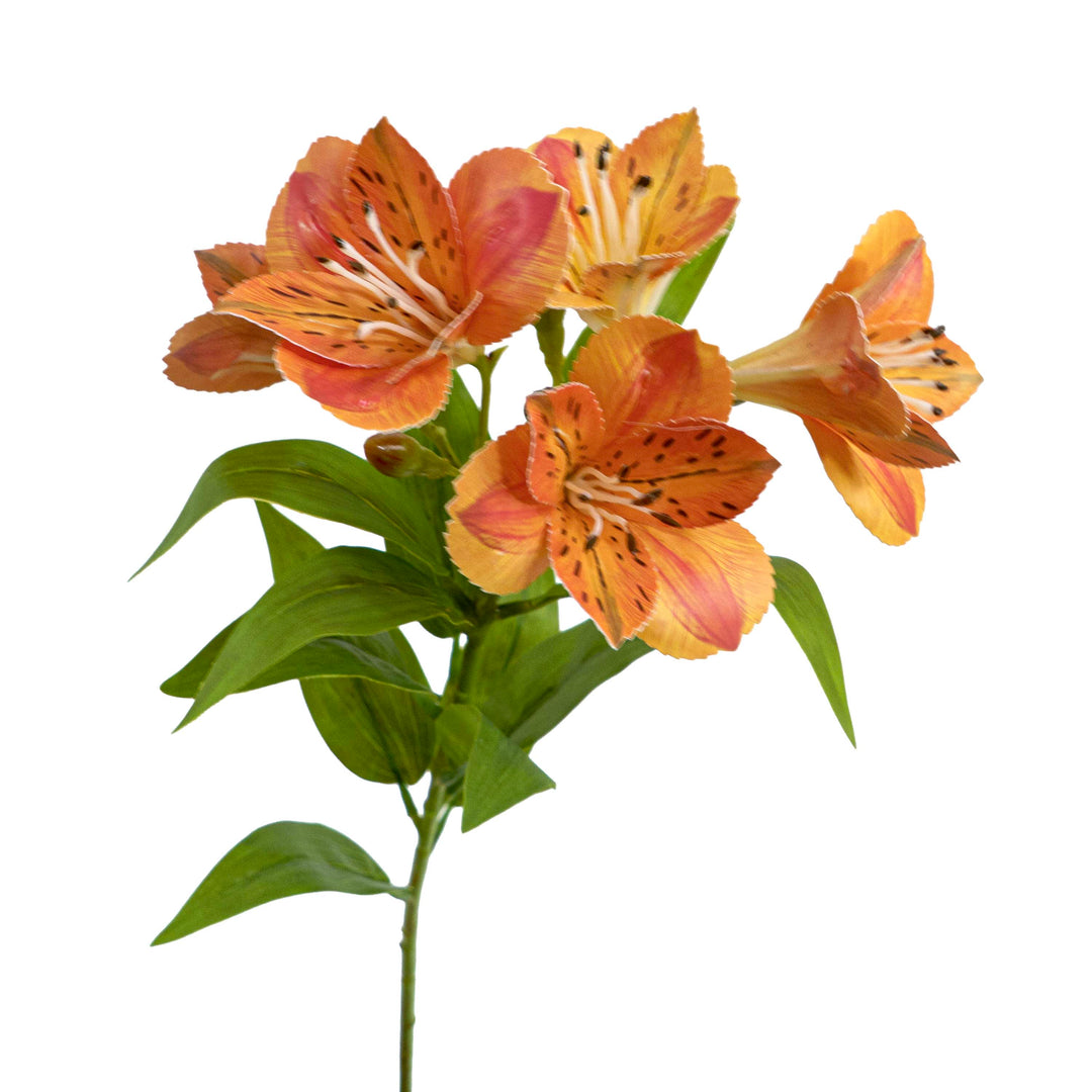 Faux Lily Stem Orange
