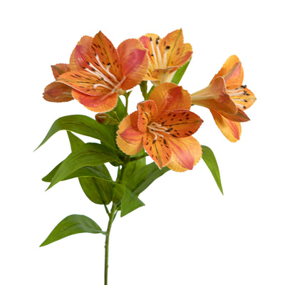 Faux Lily Stem Orange