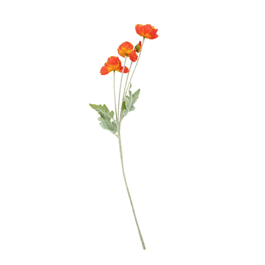 Poppy Silk Flowers with Stem Red