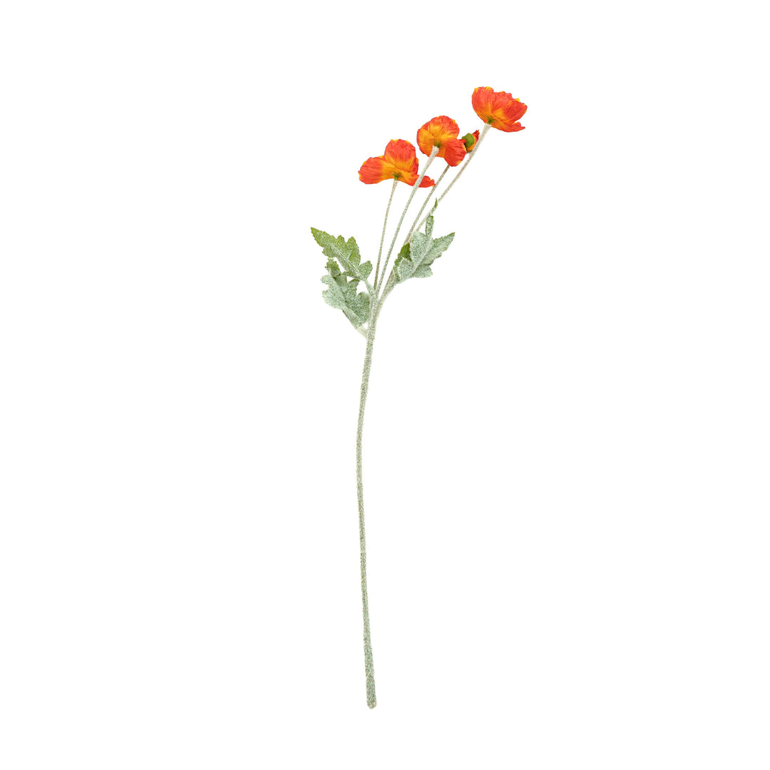 Poppy Silk Flowers with Stem Red