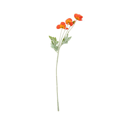 Poppy Silk Flowers with Stem Red