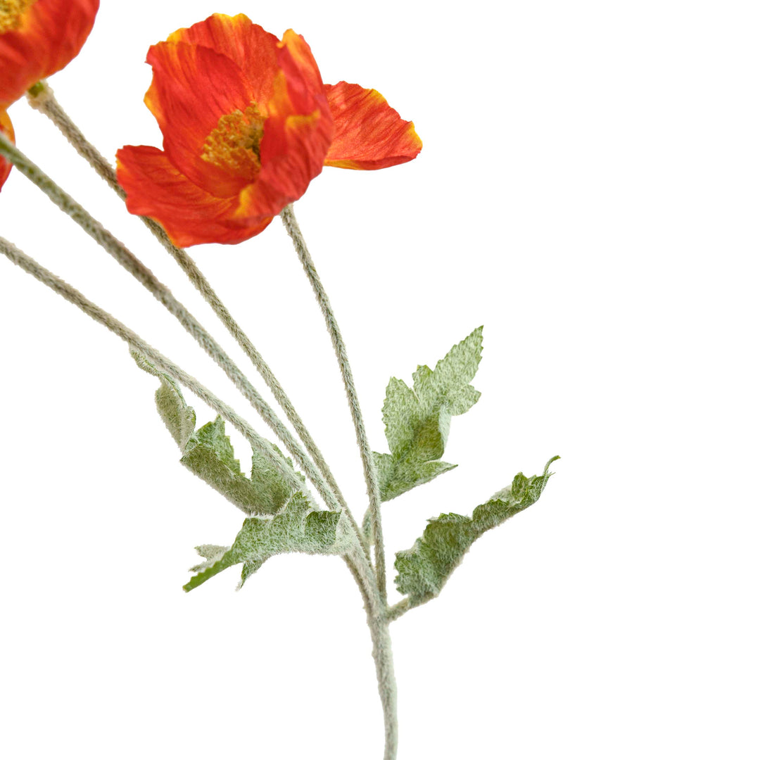 Poppy Silk Flowers with Stem Red