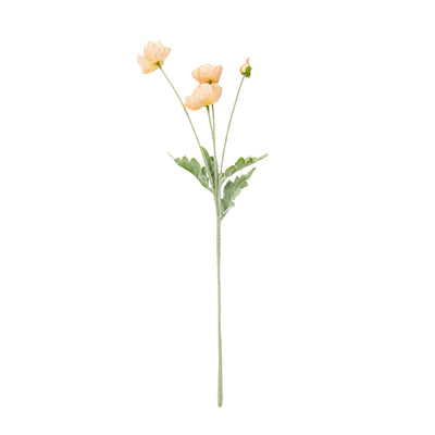 Poppy Silk Flowers with Stem Peach