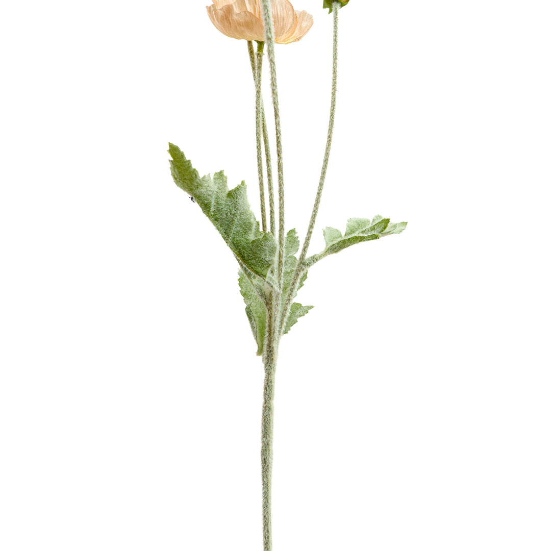Poppy Silk Flowers with Stem Peach