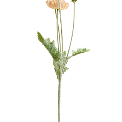 Poppy Silk Flowers with Stem Peach