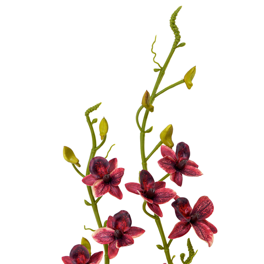 Faux Crimson Orchid Stem