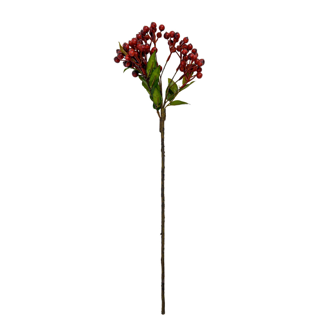 Red Berry Cluster Faux Stem