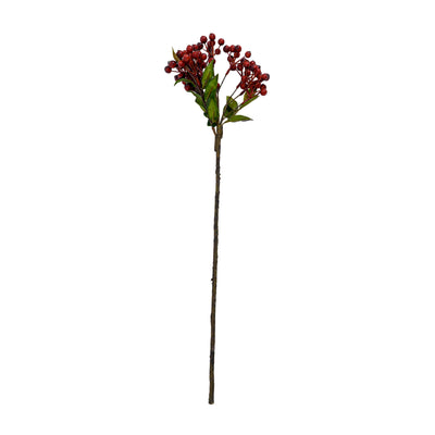 Red Berry Cluster Faux Stem
