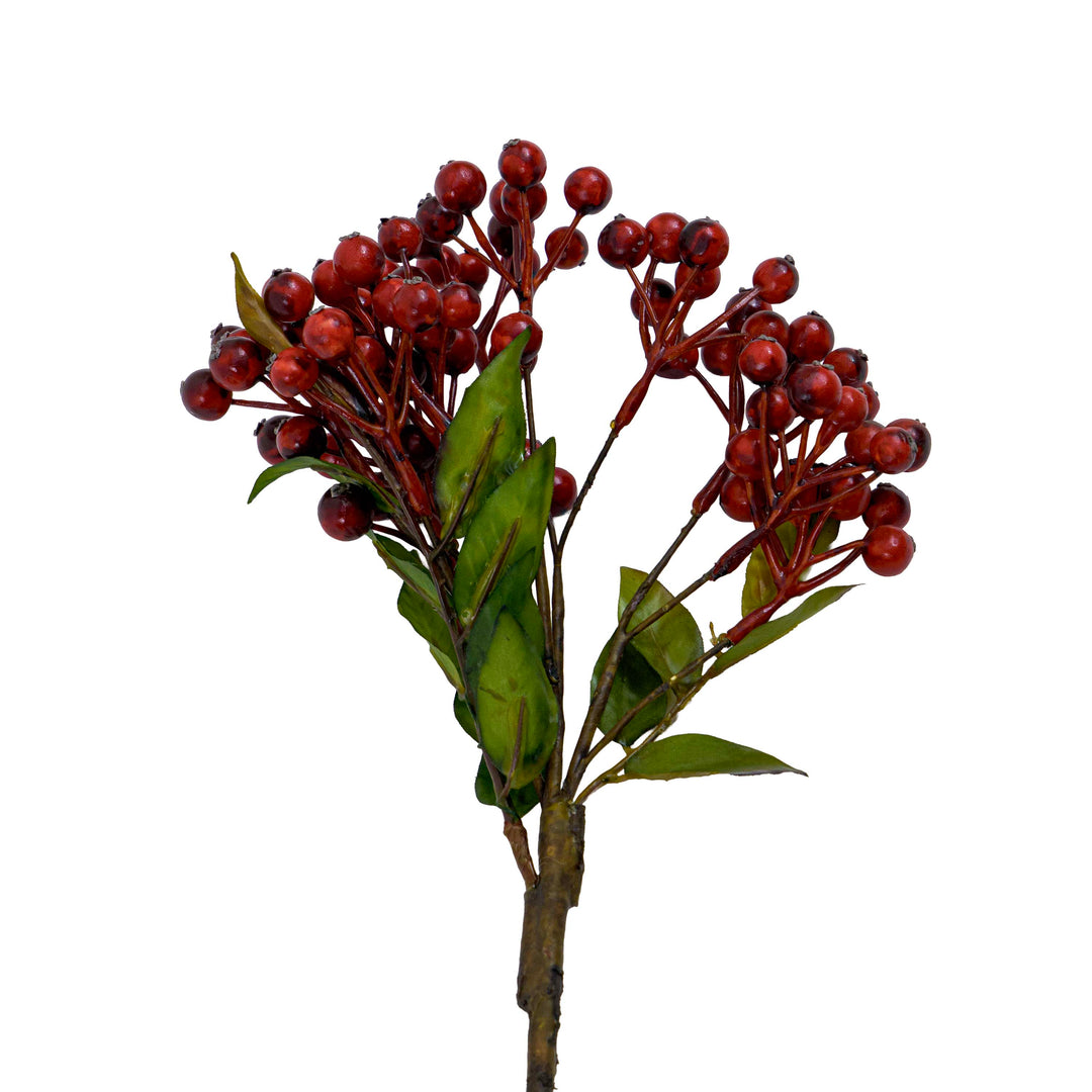 Red Berry Cluster Faux Stem