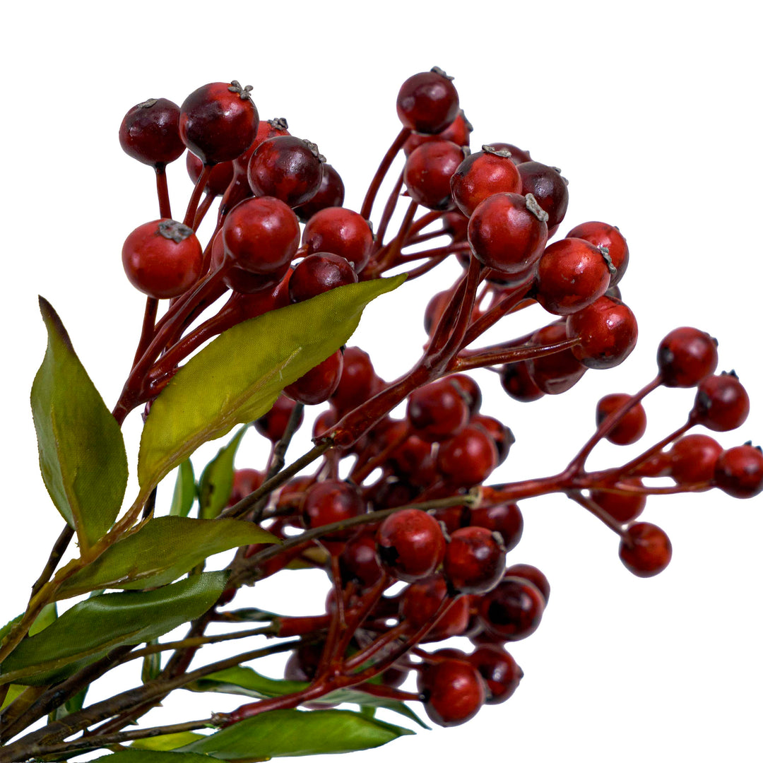 Red Berry Cluster Faux Stem
