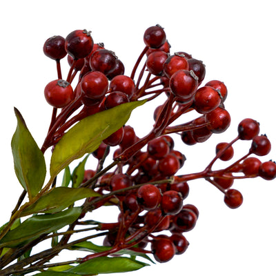Red Berry Cluster Faux Stem