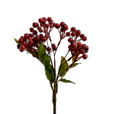Red Berry Cluster Faux Stem