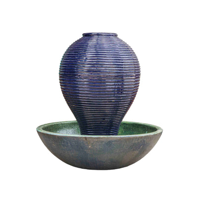 Bright Blue Ceramic Fountain
