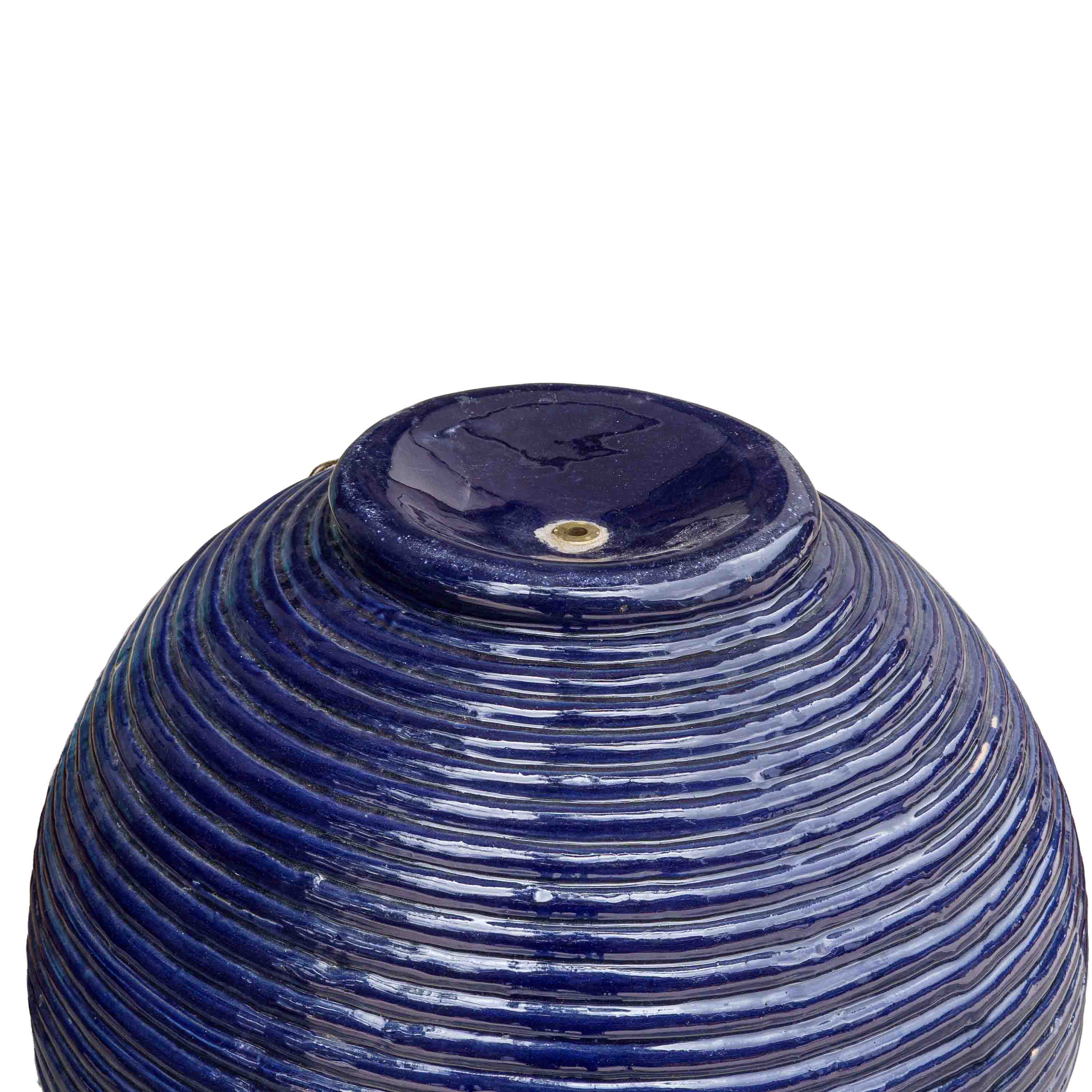 Bright Blue Ceramic Fountain
