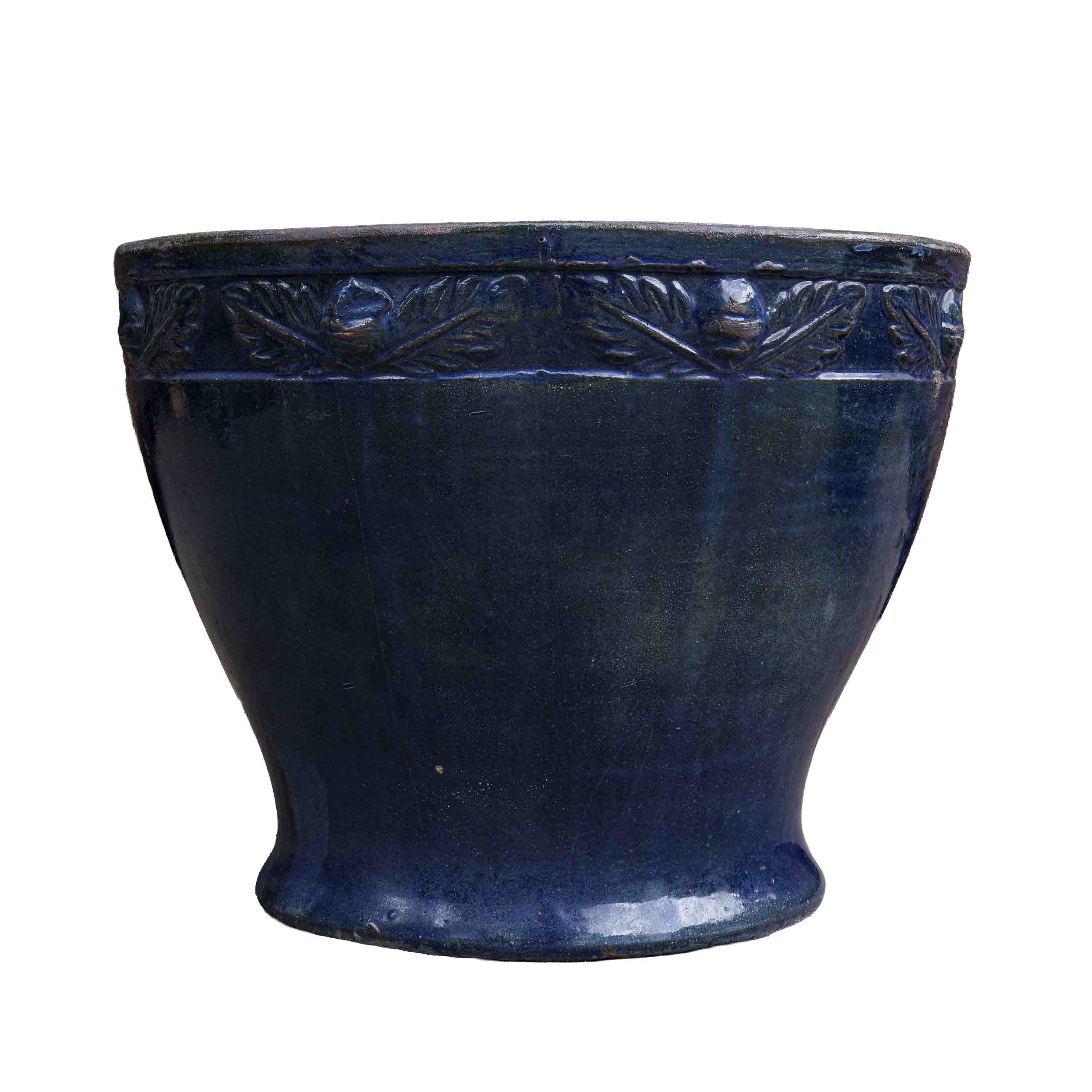 Navy Blue Glazed Ceramic Pot