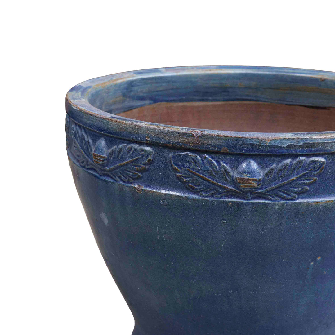 Navy Blue Glazed Ceramic Pot