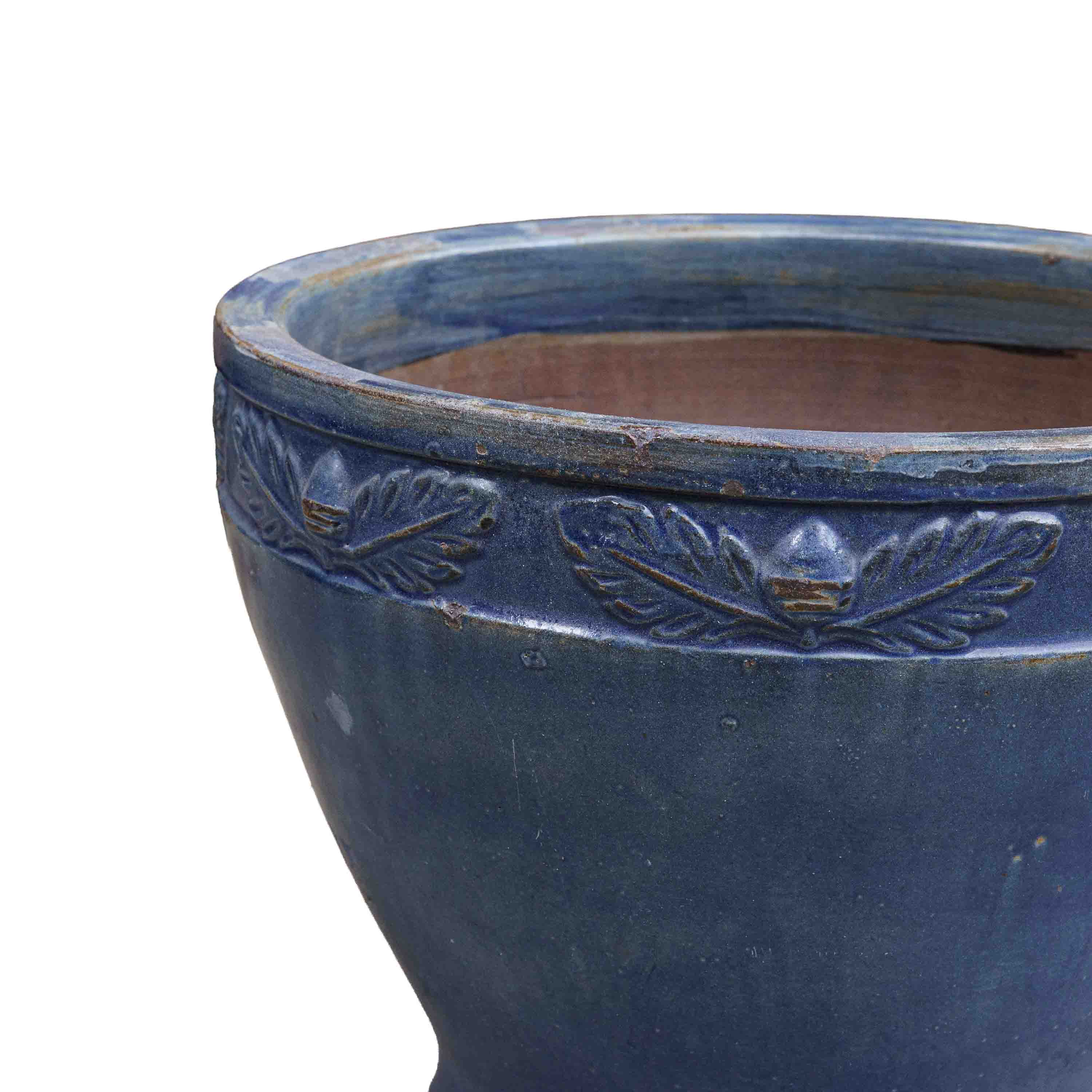 Navy Blue Glazed Ceramic Pot