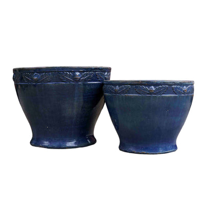 Navy Blue Glazed Ceramic Pot