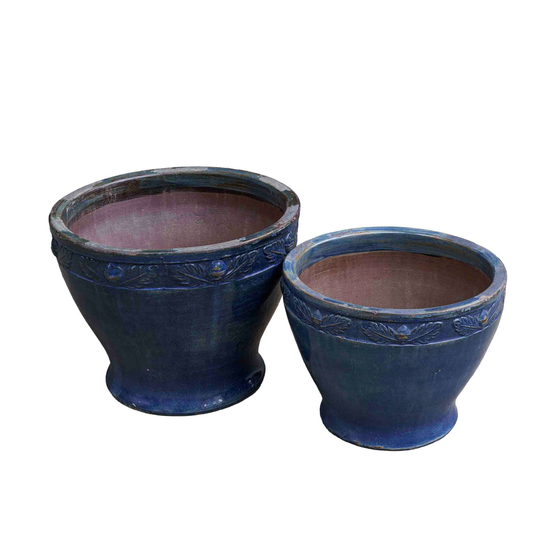 Navy Blue Glazed Ceramic Pot