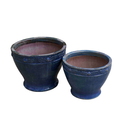 Navy Blue Glazed Ceramic Pot