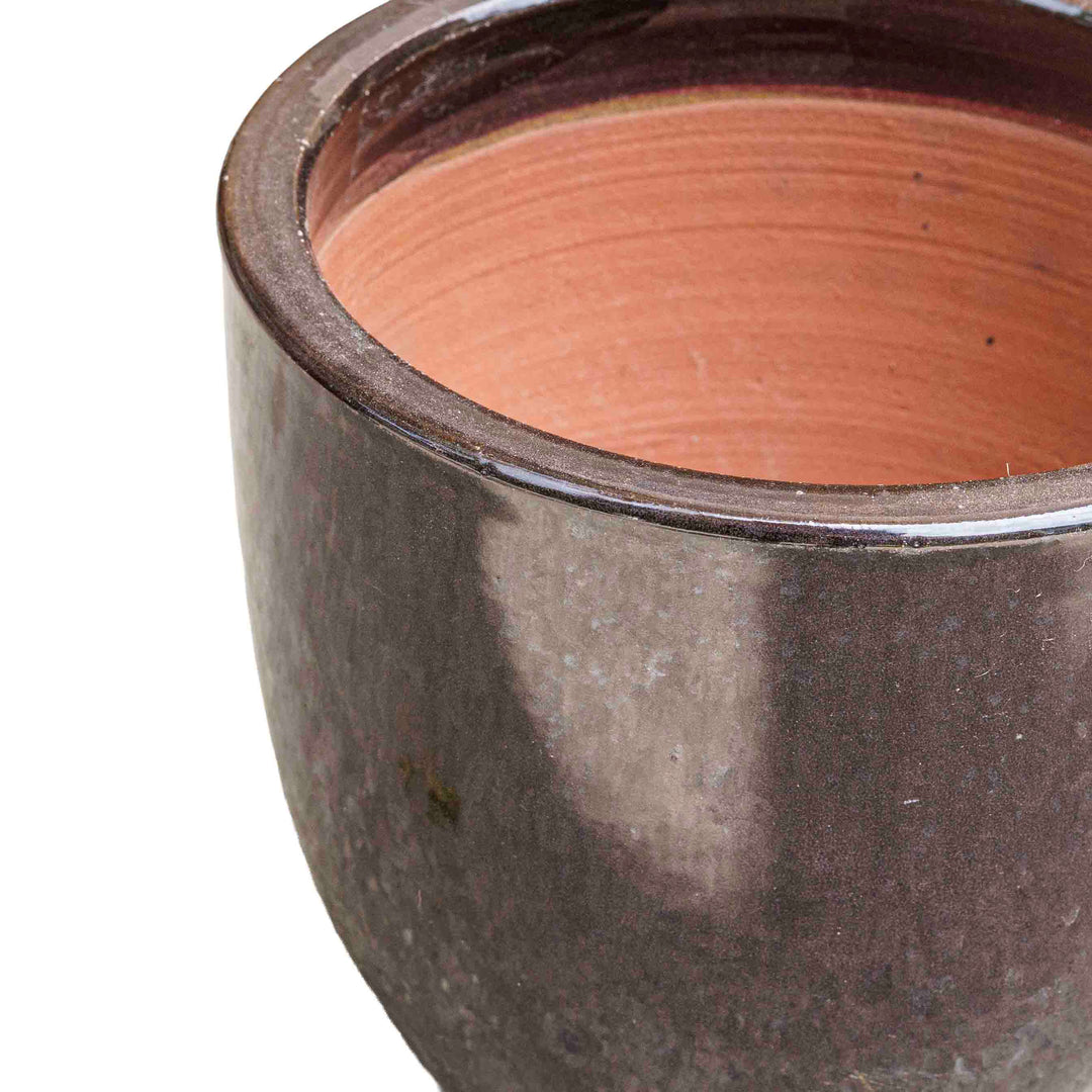 Glazed Brown Ceramic Pot