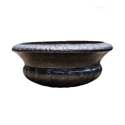 Luke Wide Grey Ceramic Pot