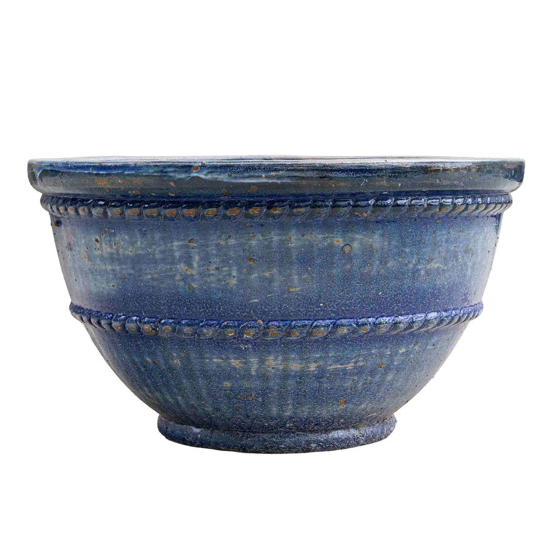 Spiral blue Ceramic Pot