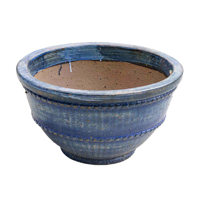 Spiral blue Ceramic Pot