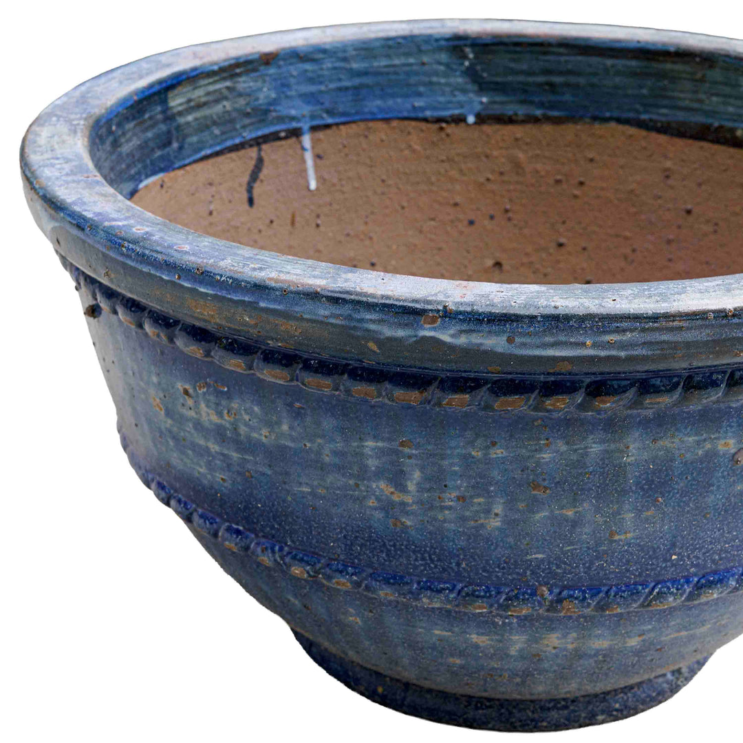 Spiral blue Ceramic Pot