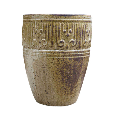 Etched Elegance Ceramic Pot