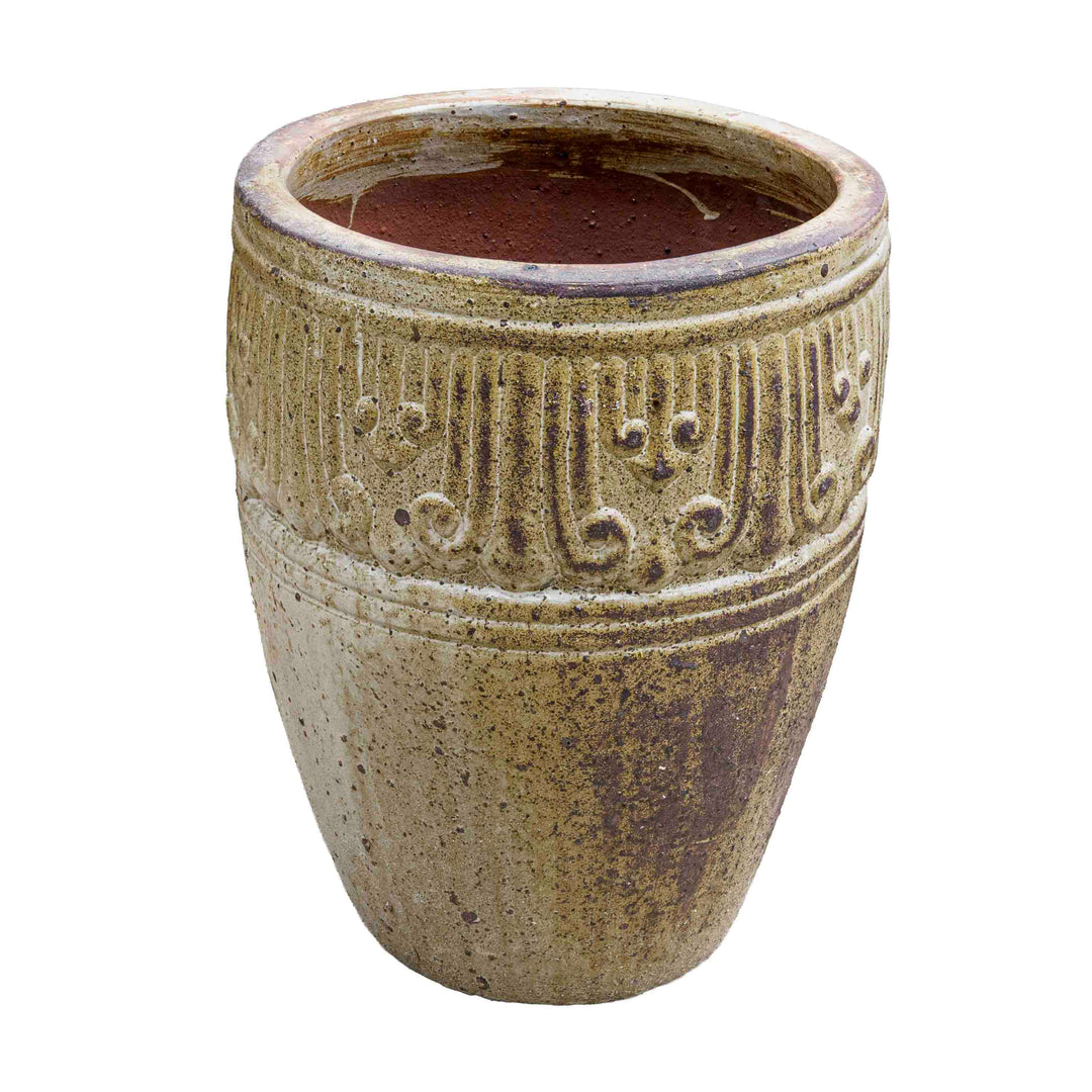 Etched Elegance Ceramic Pot