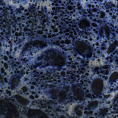 Blue Bubbled Glazed Ceramic Pot