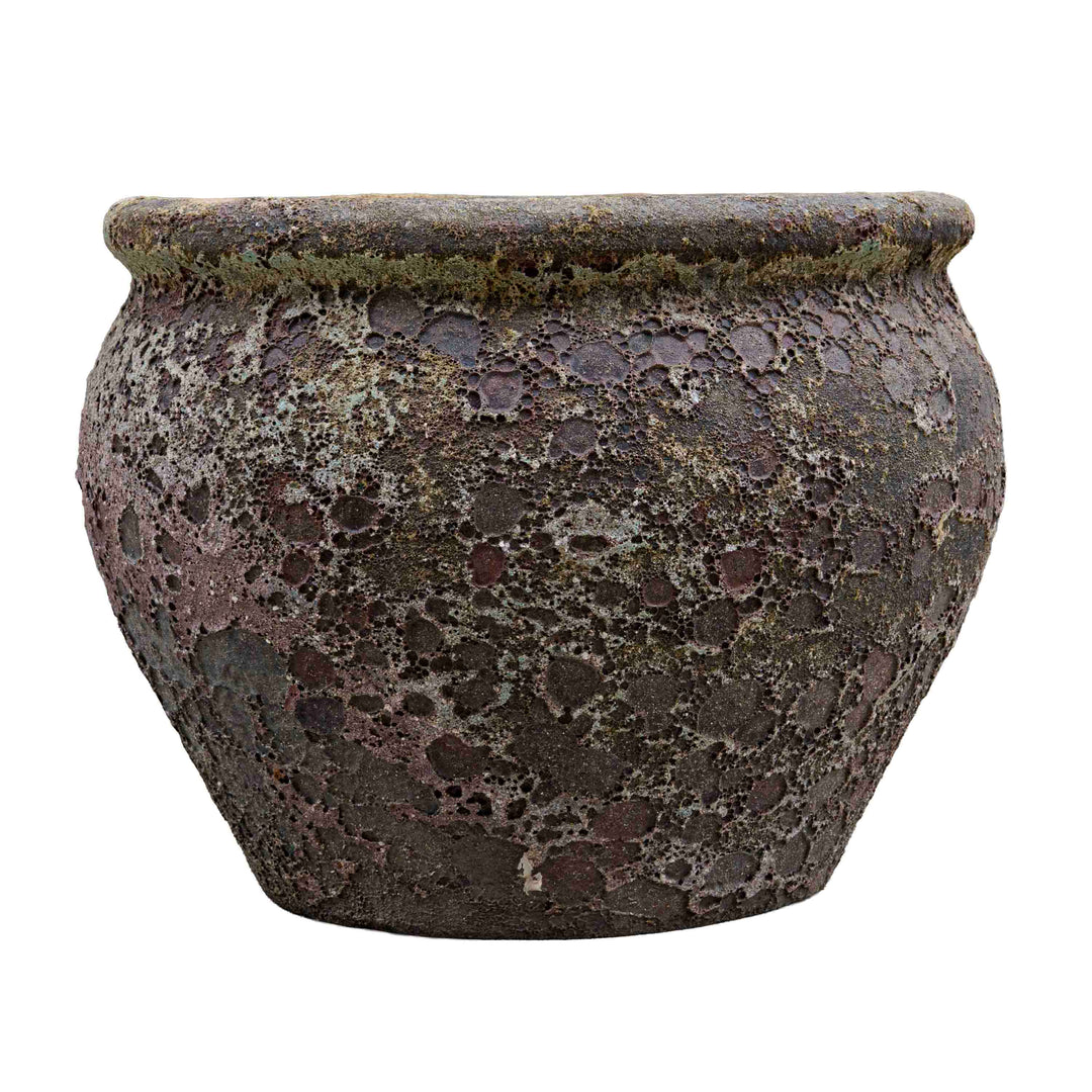 Bubbled Green Ceramic Pot