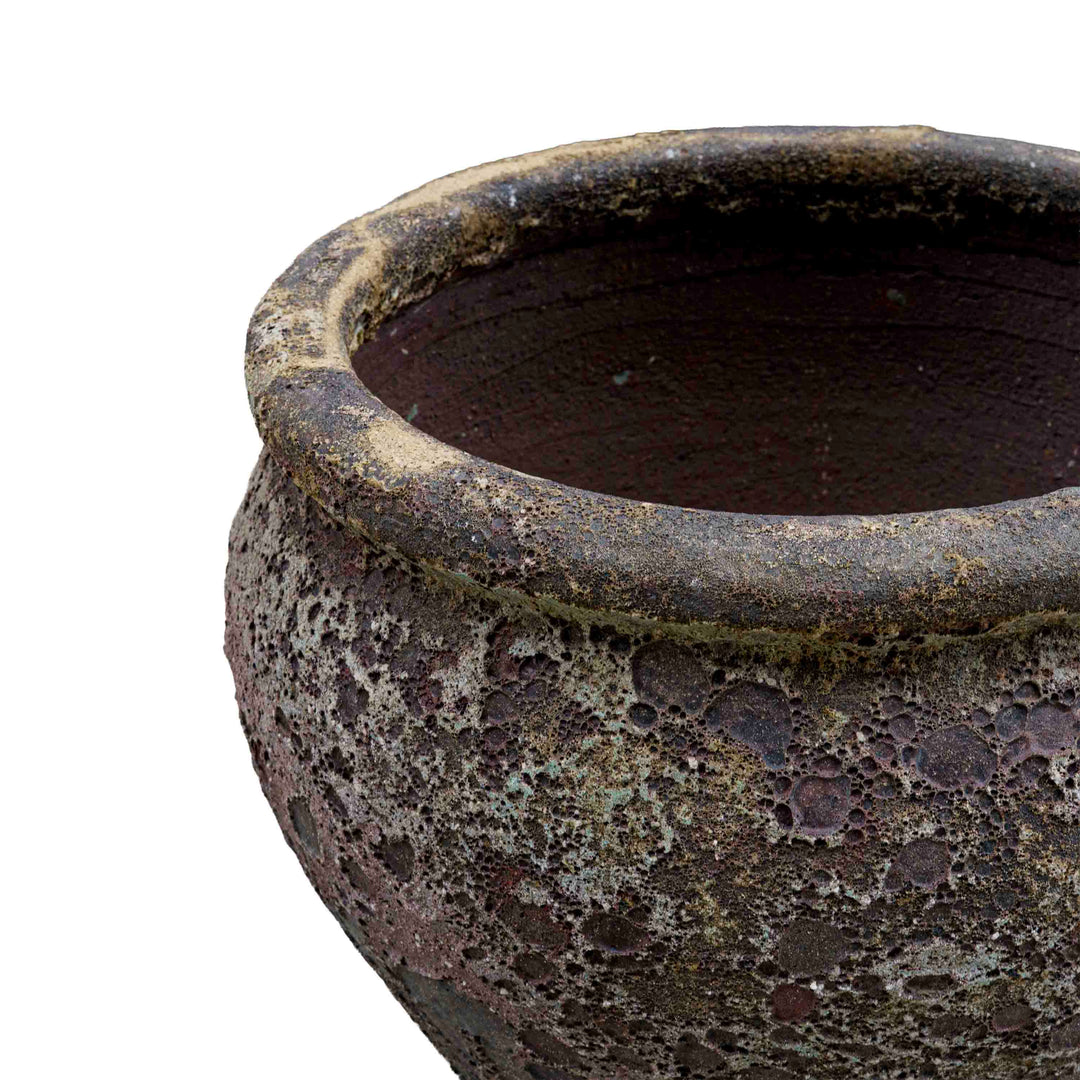 Bubbled Green Ceramic Pot