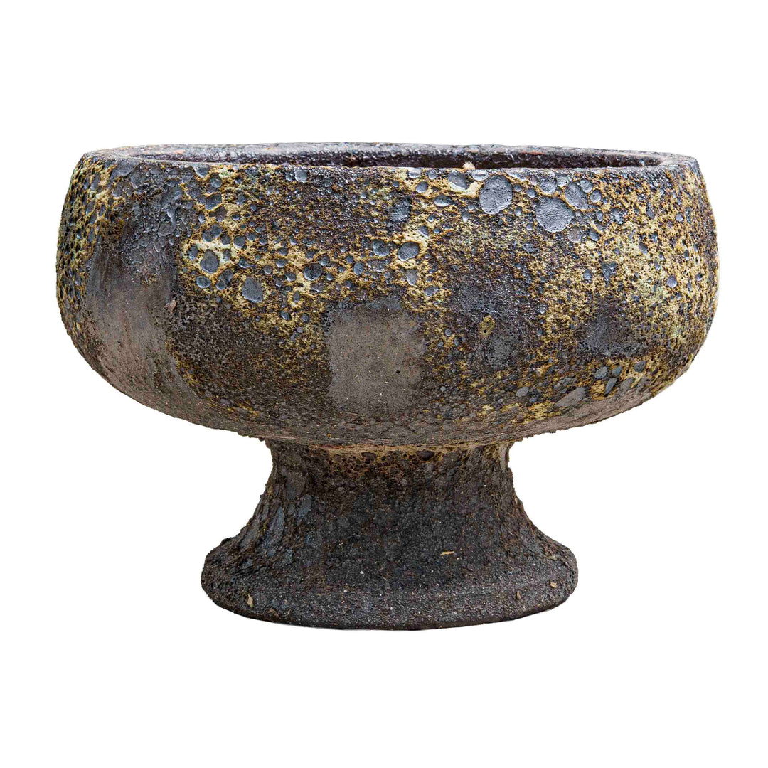 Dark Brown Bubbled Ceramic Pot